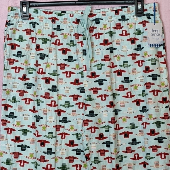 Sleep Sense Portuguese Flannel Christmas Sweater Pajama Pants with Pockets - Picture 2 of 7